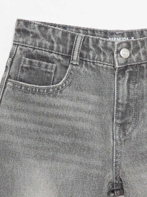 Bermuda denim slim fit stretch en coton - Kiabi