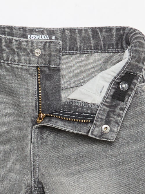 Bermuda denim slim fit stretch en coton - Kiabi