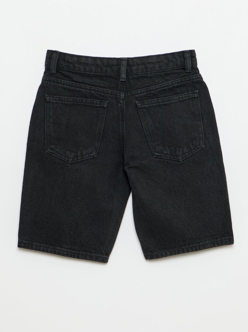 Bermuda denim slim fit stretch en coton Noir - Kiabi
