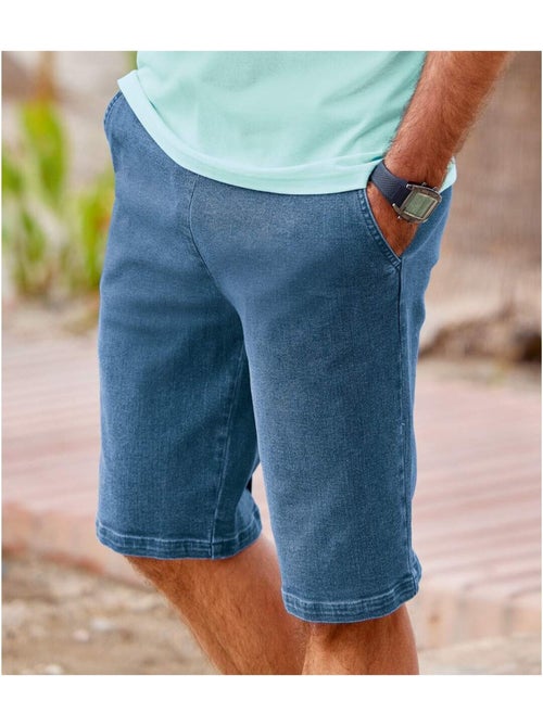 Bermuda détente denim stretch  - atlas for men - Kiabi
