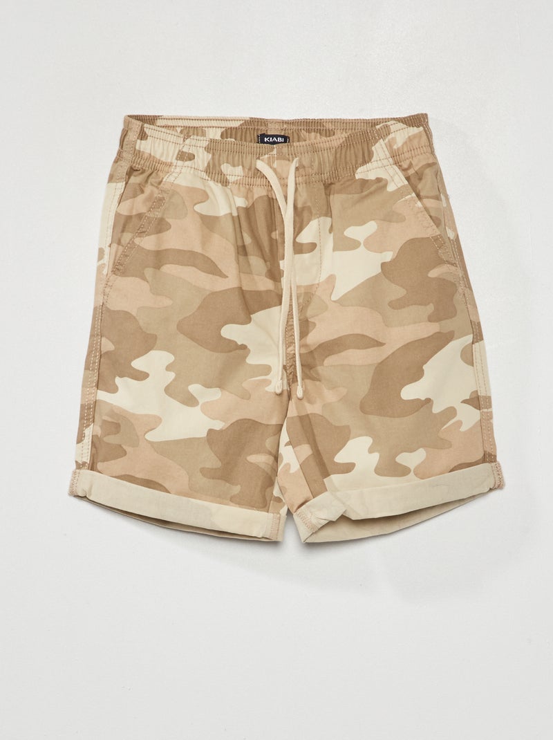 Bermuda droit avec imprimé Beige - Kiabi