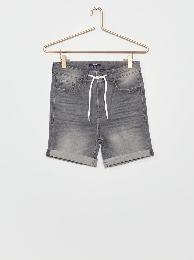 Bermuda en denim 5 poches Gris - Kiabi