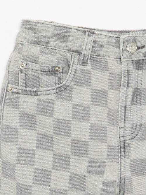 Bermuda en denim à carreaux - Kiabi Bermuda en denim à carreaux - Kiabi