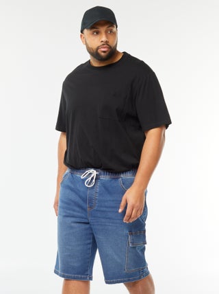 Bermuda en denim avec poche à rabat