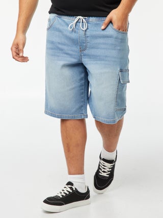 Bermuda en denim avec poche à rabat