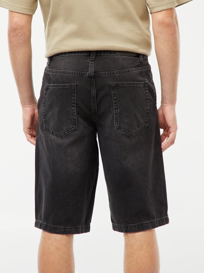 Bermuda en denim coupe baggy Gris - Kiabi