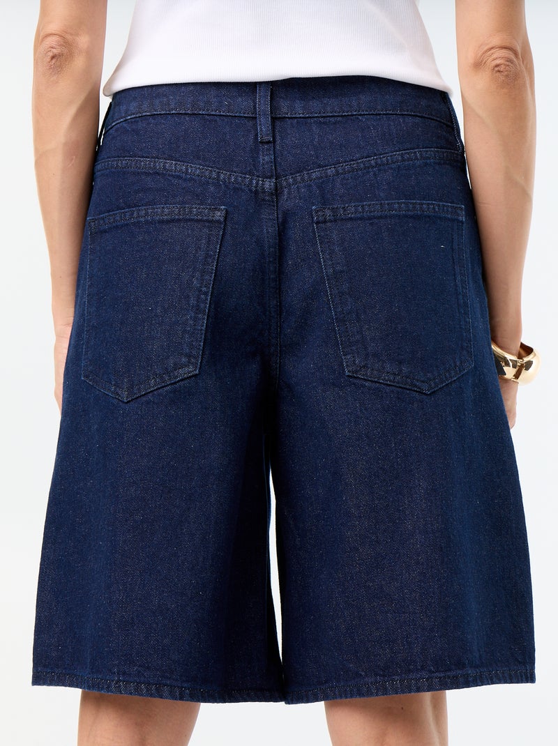 Bermuda en denim coupe genoux Bleu - Kiabi