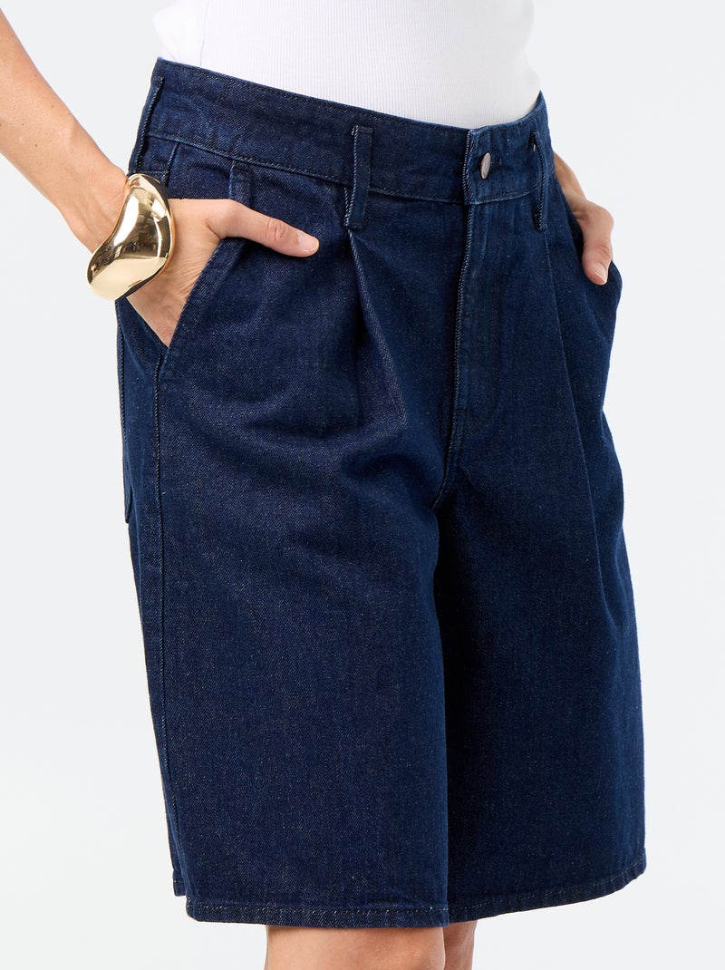 Bermuda en denim coupe genoux Bleu - Kiabi
