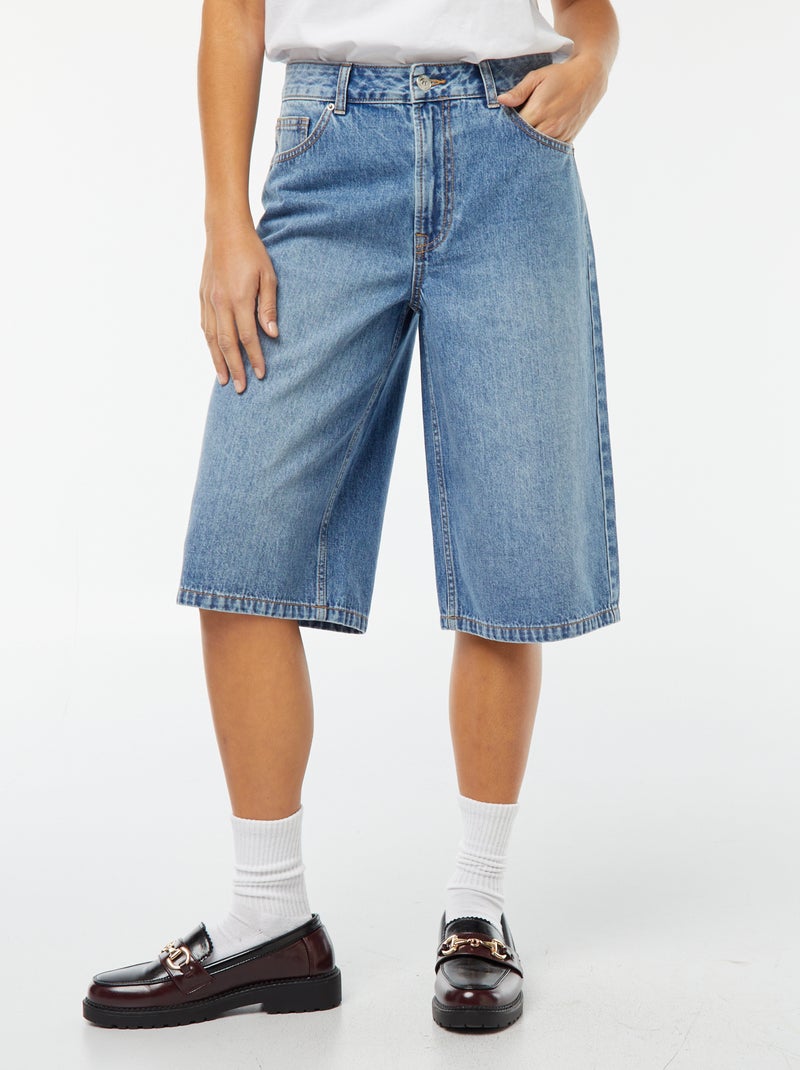 Bermuda en denim jort BLEU - Kiabi