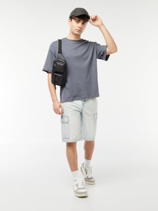 Bermuda en denim multi-poches