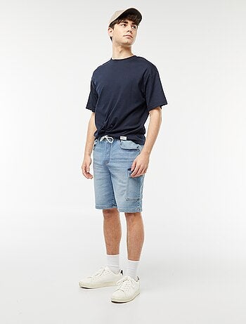 Bermuda en denim multi-poches