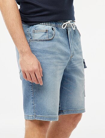 Bermuda en denim multi-poches