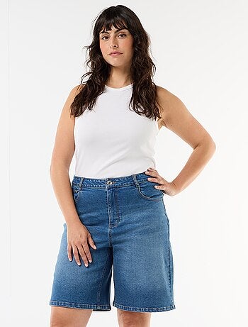 Bermuda en denim taille haute