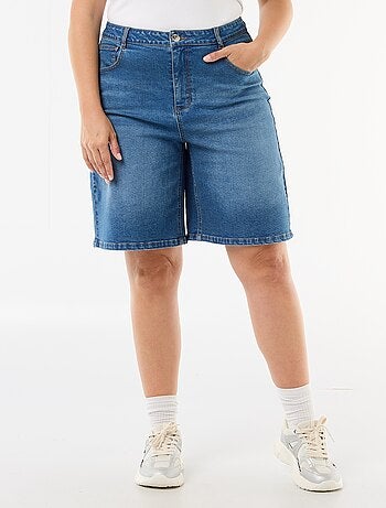 Bermuda en denim taille haute