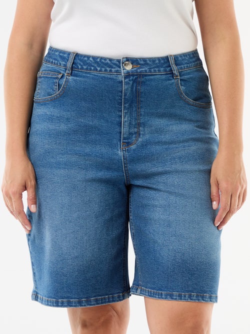 Bermuda en denim taille haute - Kiabi