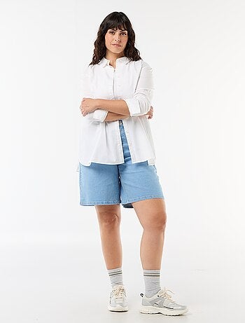 Bermuda en denim taille haute