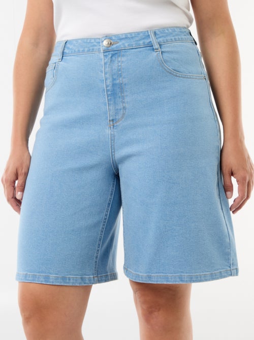 Bermuda en denim taille haute - Kiabi