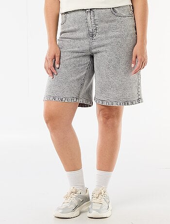 Bermuda en denim taille haute