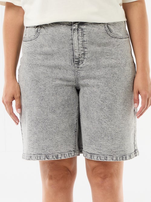 Bermuda en denim taille haute - Kiabi