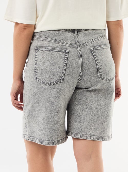 Bermuda en denim taille haute - Kiabi