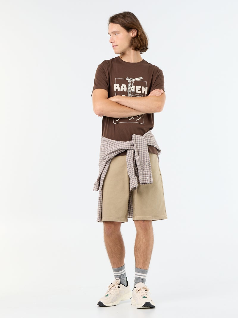 Bermuda en jean 5 poches Beige - Kiabi