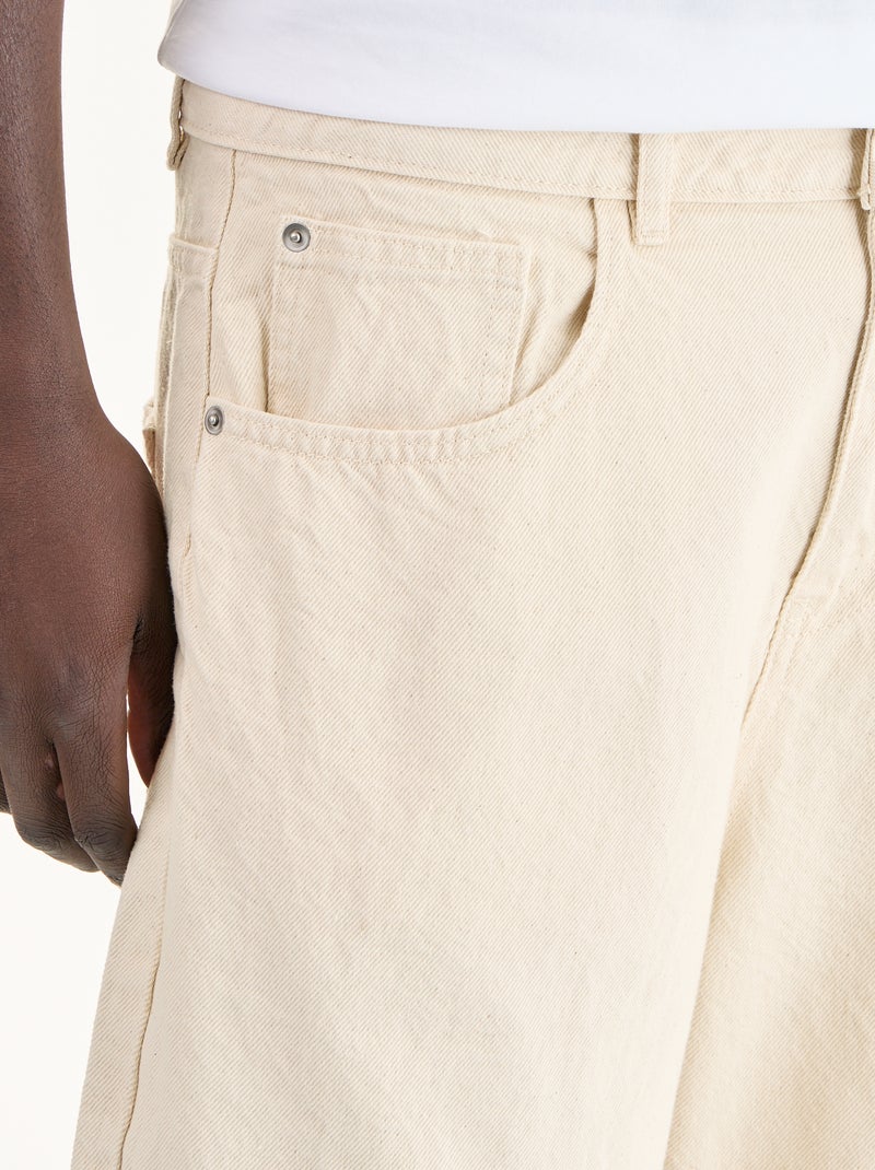 Bermuda en jean 5 poches Blanc - Kiabi