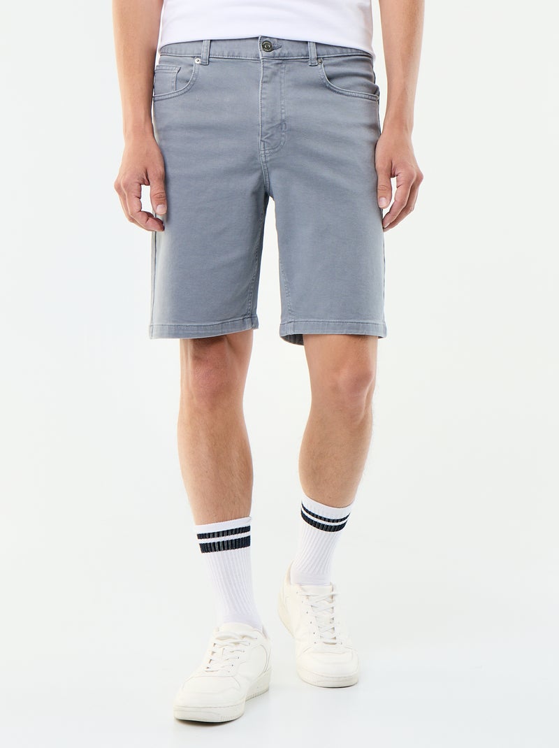 Bermuda en jean 5 poches Gris - Kiabi