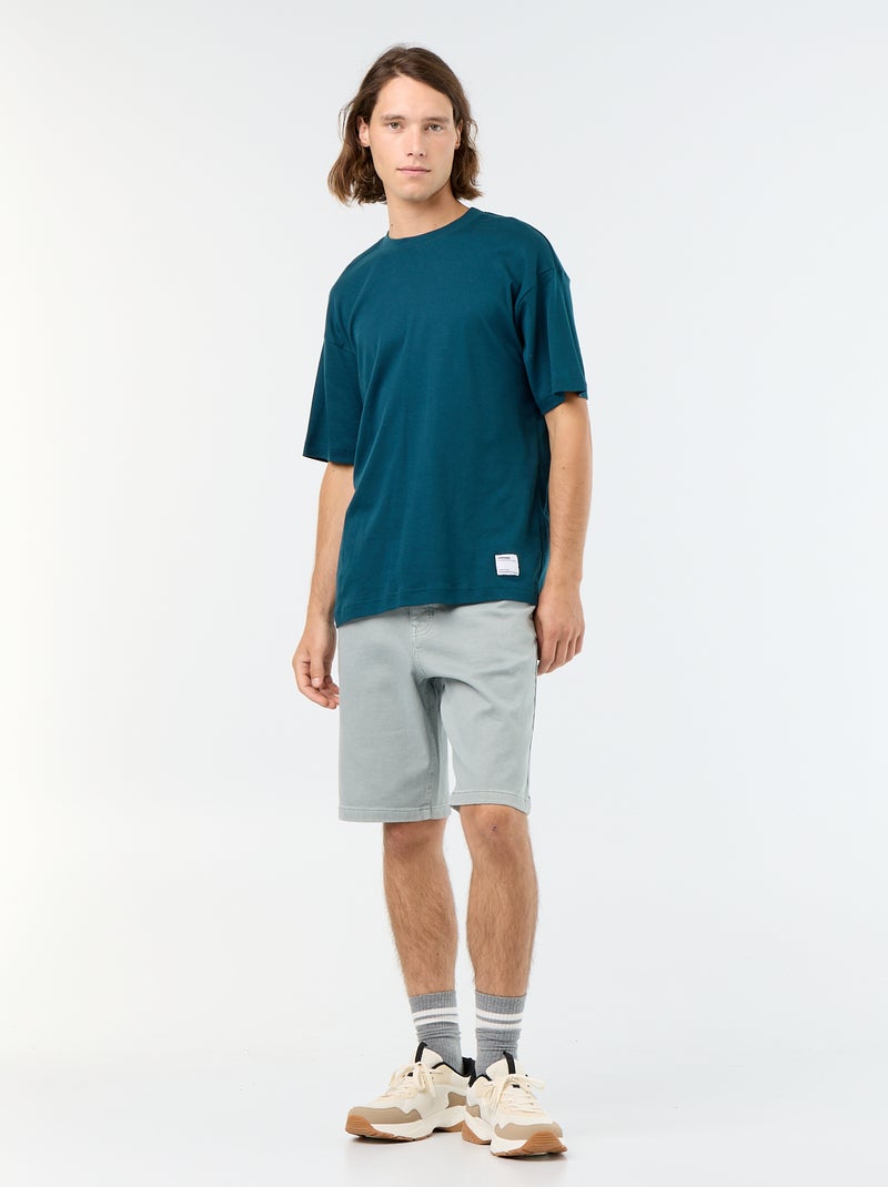 Bermuda en jean 5 poches Vert - Kiabi