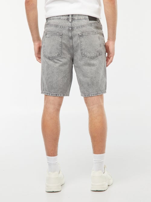 Bermuda en jean avec abrasions fantaisie - Kiabi