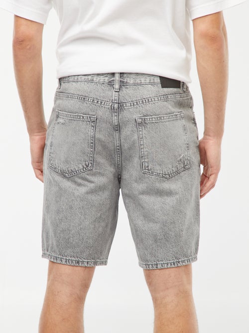 Bermuda en jean avec abrasions fantaisie - Kiabi