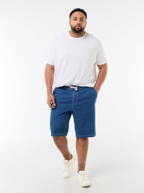 Bermuda en jean avec cordons de serrage - Kiabi