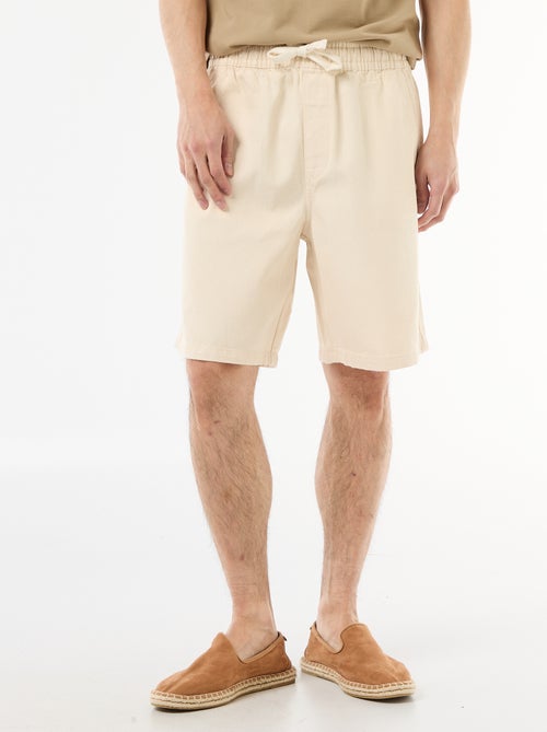Bermuda en jean avec taille élastiquée - Kiabi