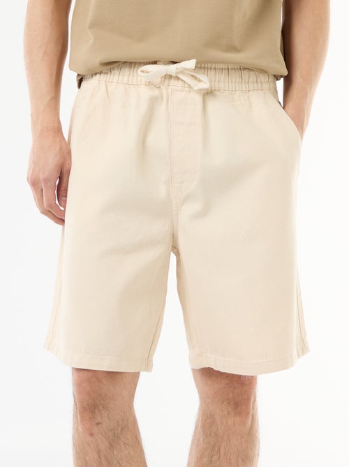 Bermuda en jean avec taille élastiquée - Kiabi