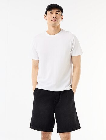 Bermuda en jean avec taille élastiquée