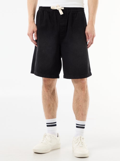 Bermuda en jean avec taille élastiquée - Kiabi