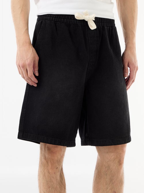 Bermuda en jean avec taille élastiquée - Kiabi