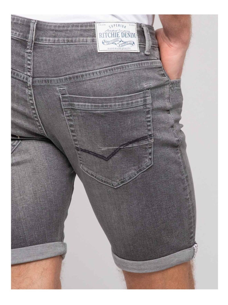 Bermuda en jean blopers Gris - Kiabi