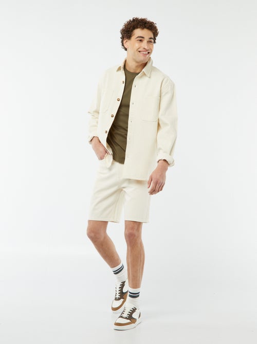 Bermuda en jean coupe genoux - Kiabi