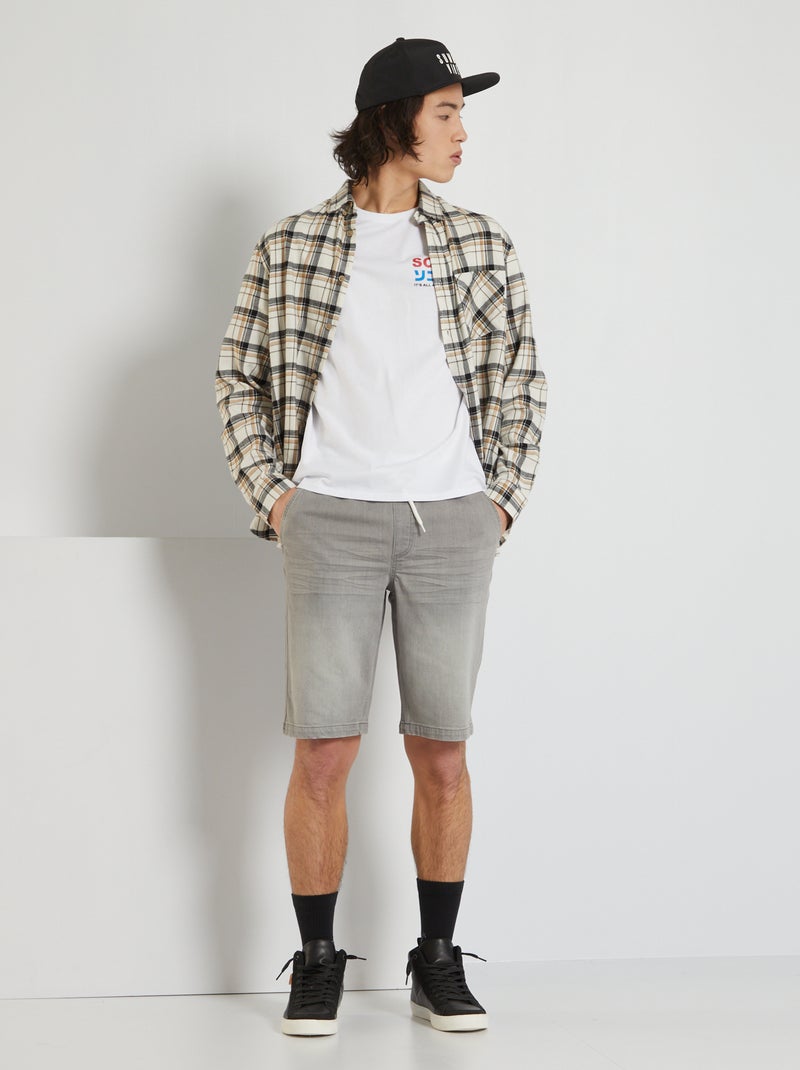Bermuda en jean gris - Kiabi