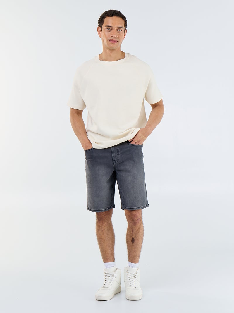 Bermuda en jean slim fit Gris - Kiabi