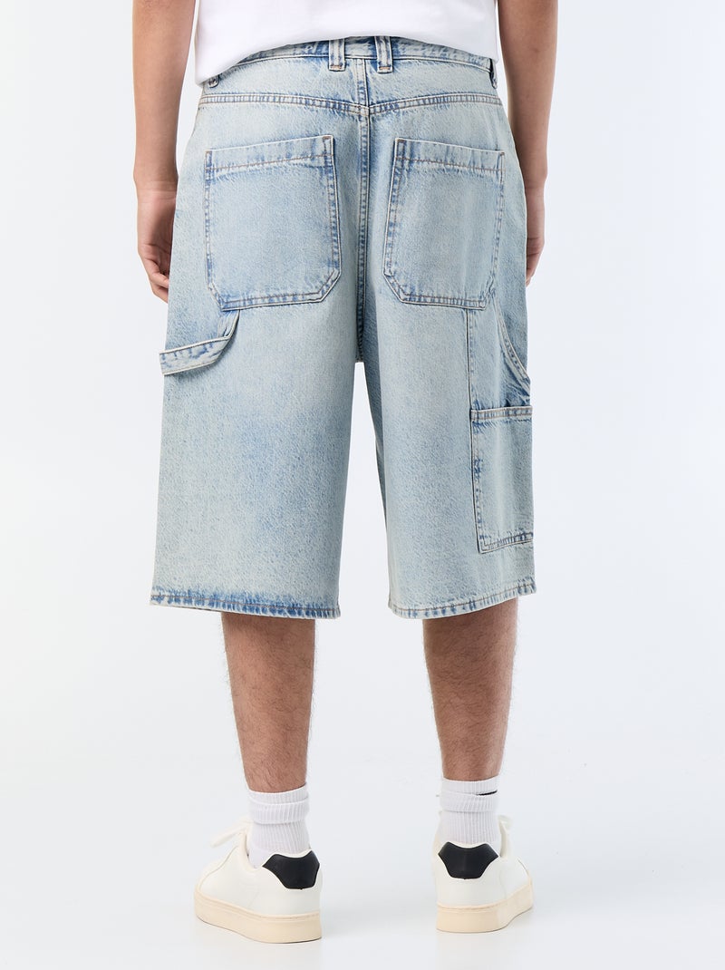 Bermuda en jean style carpenter Bleu - Kiabi