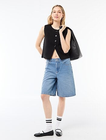 Bermuda en jean taille haute