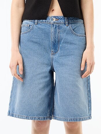 Bermuda en jean taille haute
