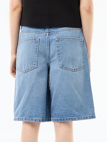Bermuda en jean taille haute