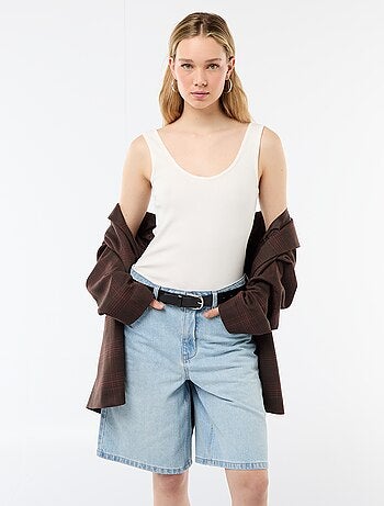 Bermuda en jean taille haute