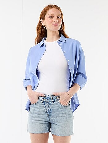 Bermuda en jean taille haute