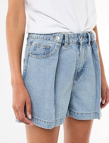 Bermuda en jean taille haute
