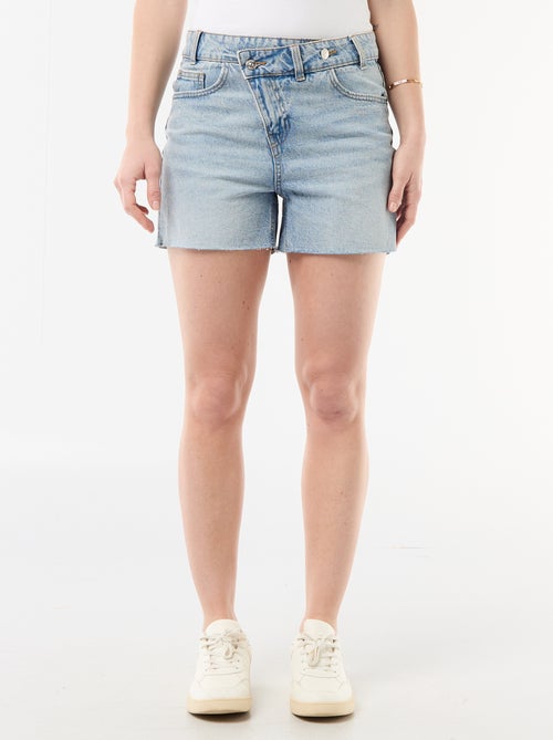 Bermuda en jean taille haute - Kiabi