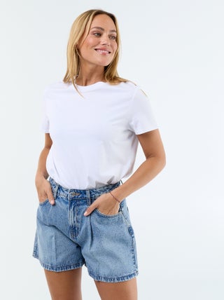 Bermuda en jean taille haute