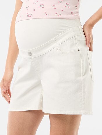 Bermuda en jean taille haute de maternité